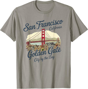 San Francisco Golden Gate Bridge City by The Bay Souvenir T-Shirt - T-Shirt | Sand