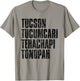 Tucson Tucumcari Tehachapi Tonapah Tourist - Grey, -Adults, Short Sleeve, , Printed Graphic T-Shirt - T-Shirt | Sand