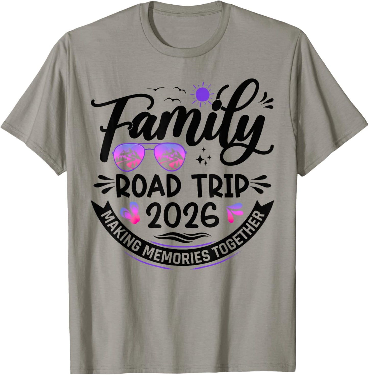 Family Road Trip 2026 Matching Family Vacation 2026 T-Shirt - T-Shirt | Sand