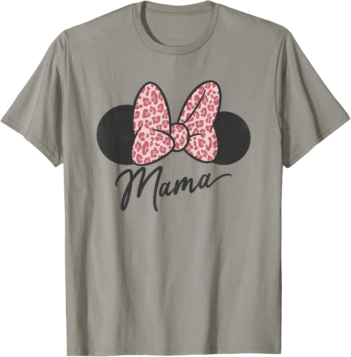 Disney Minnie Mouse Mother's Day Mama Leopard Print Bow T-Shirt - T-Shirt | Sand