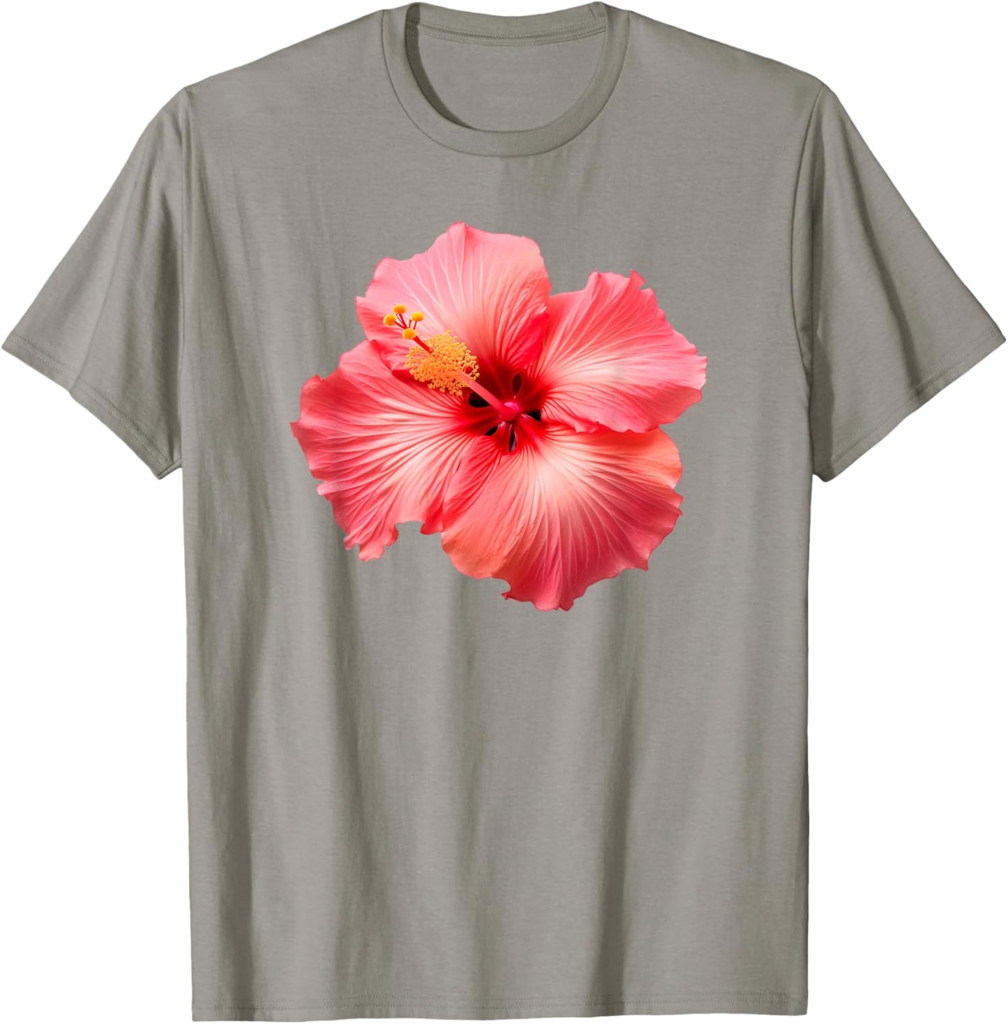 Flirty Pink Hibiscus Flower Vintage Hawaiian T-Shirt - T-Shirt | Sand