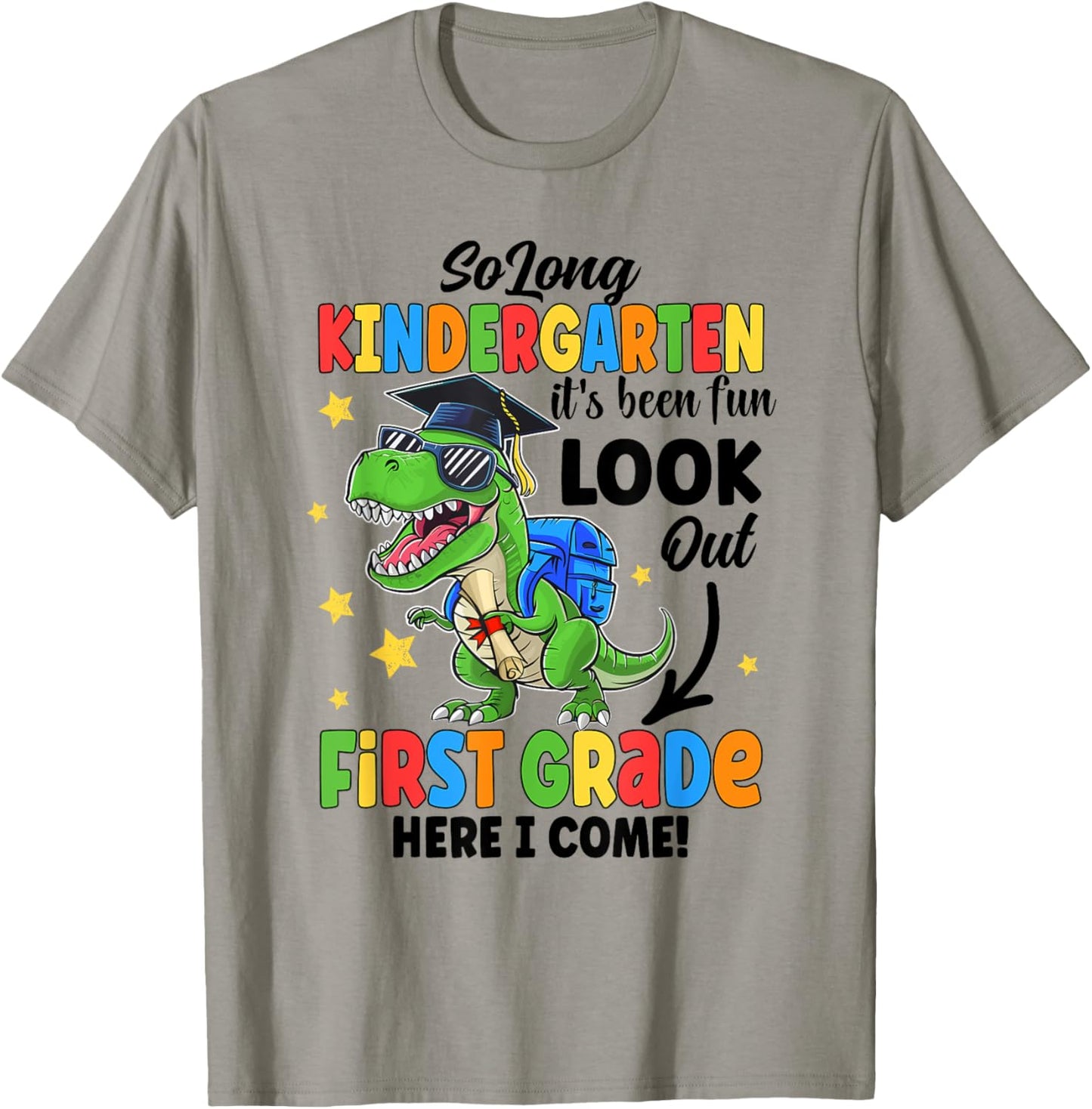 So Long Kindergarten Graduation Class Of 2024 Dinosaur Kids T-Shirt - T-Shirt | Sand