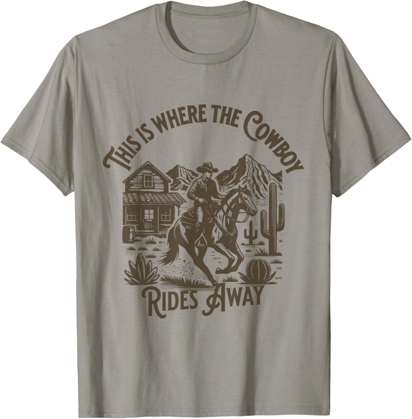 This is Where the Cowboy Rides Away Shirt, Vintage Cowboy T-Shirt - T-Shirt | Sand