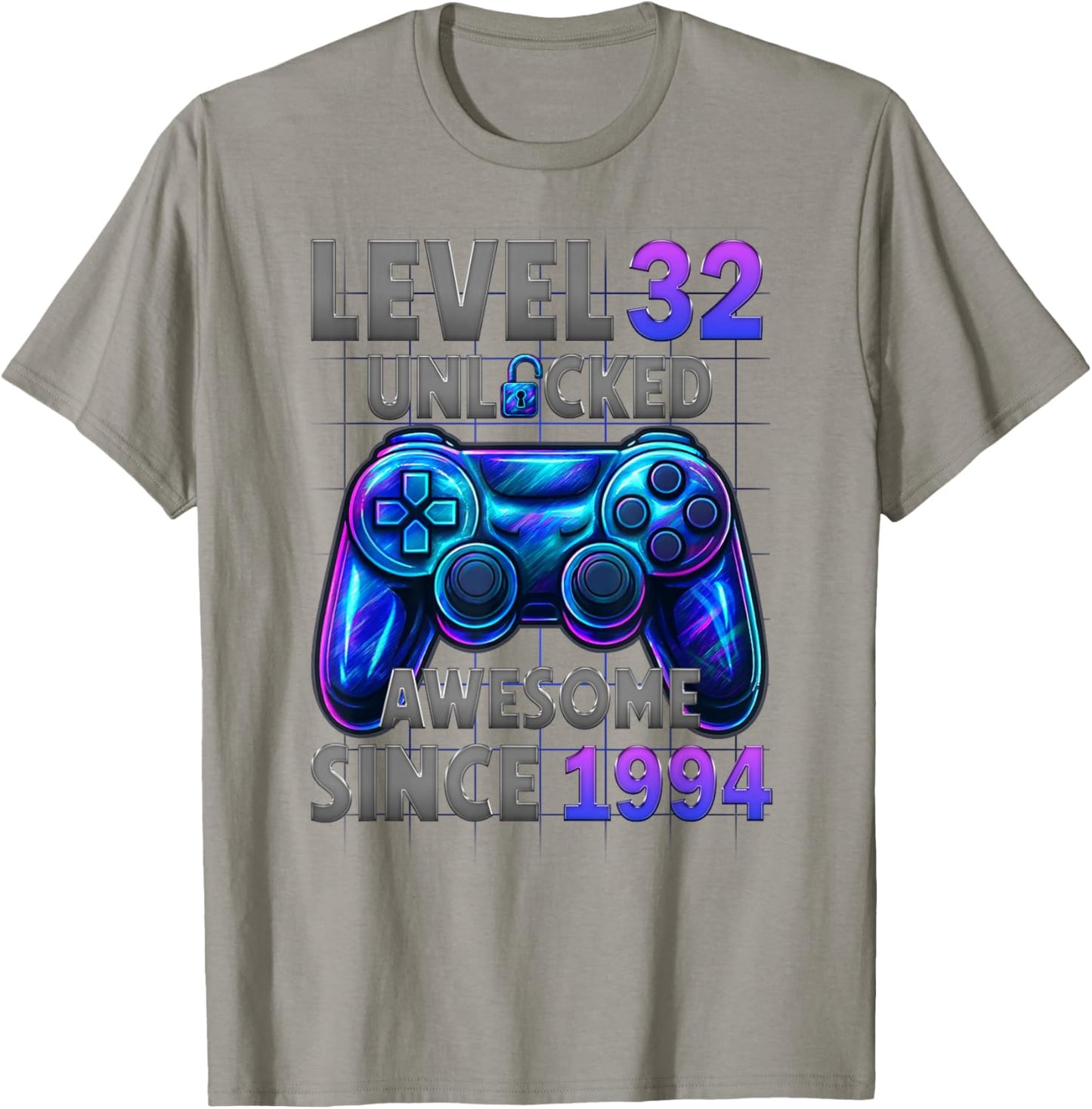 Level 32 Unlocked Awesome Since 1994 32nd Birthday Gaming T-Shirt - T-Shirt | Sand