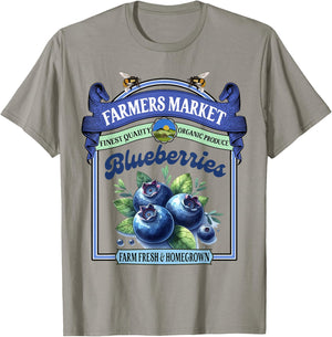 Farmers Market Fresh Gardening Farmers Market Blueberries T-Shirt - T-Shirt | Sand