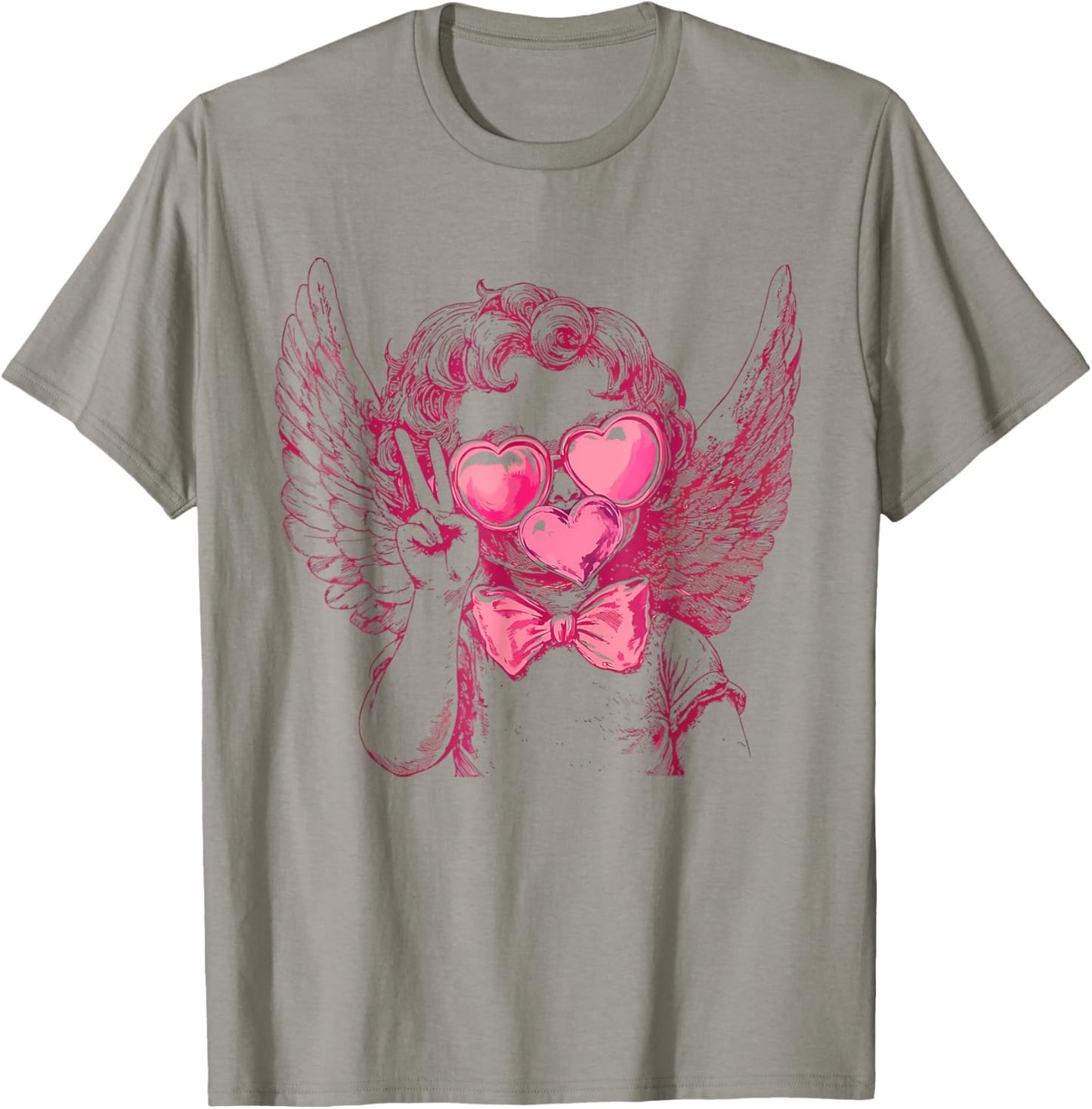 Cute Cupid Sunglasses Blowing Bubble Valentines Day Retro T-Shirt - T-Shirt | Sand