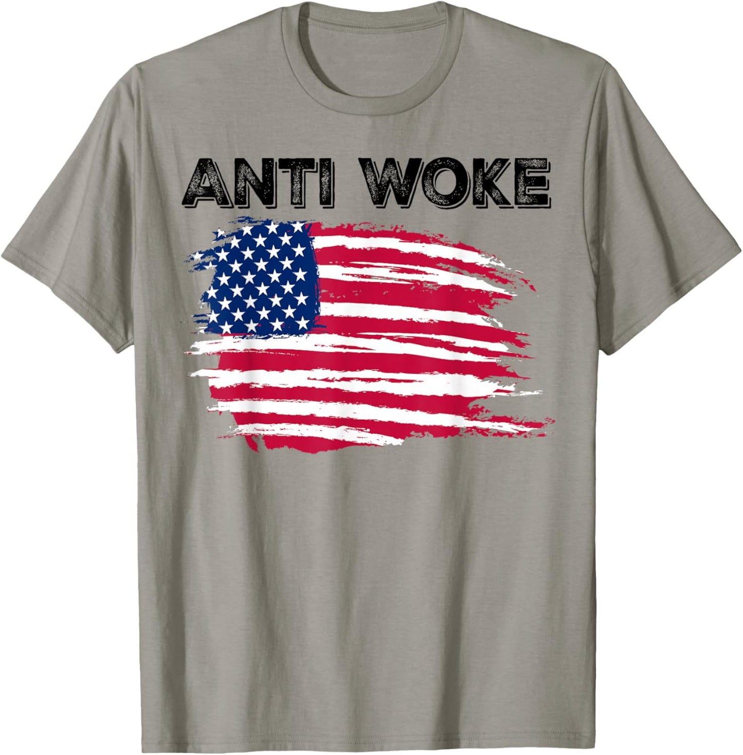 Anti Woke USA Flag Free Speech Not Woke T-Shirt - T-Shirt | Sand