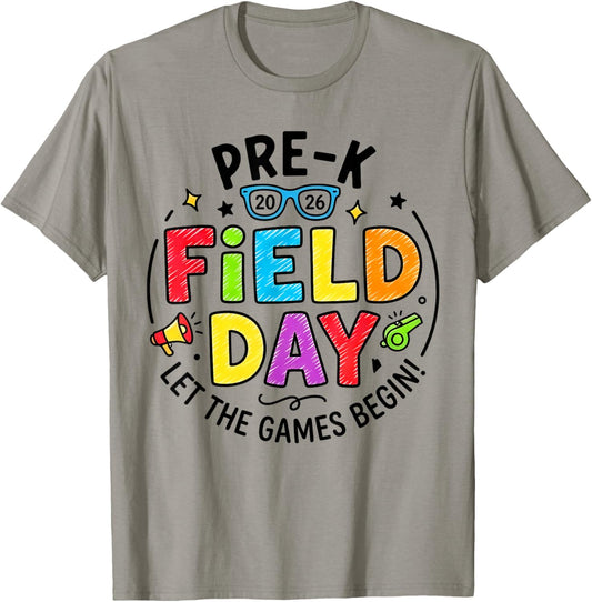 Pre-K Field Day 2026 Let The Games Begin Teachers Boys Girls T-Shirt - T-Shirt | Sand