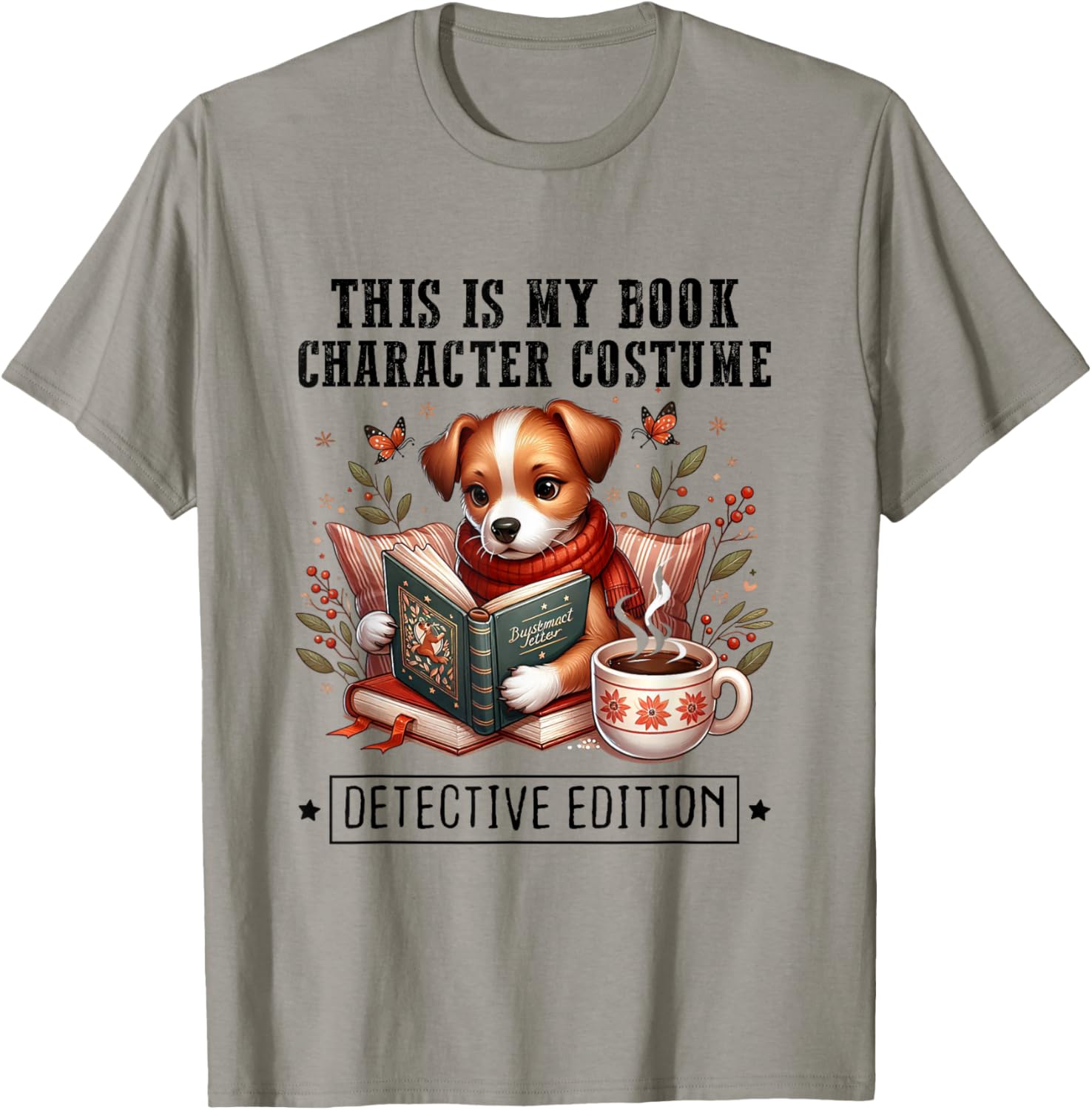 This is My Book Character Costume Detective Edition Dog Women Kids T-Shirt - T-Shirt | Sand