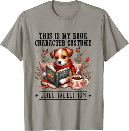 This is My Book Character Costume Detective Edition Dog Women Kids T-Shirt - T-Shirt | Sand