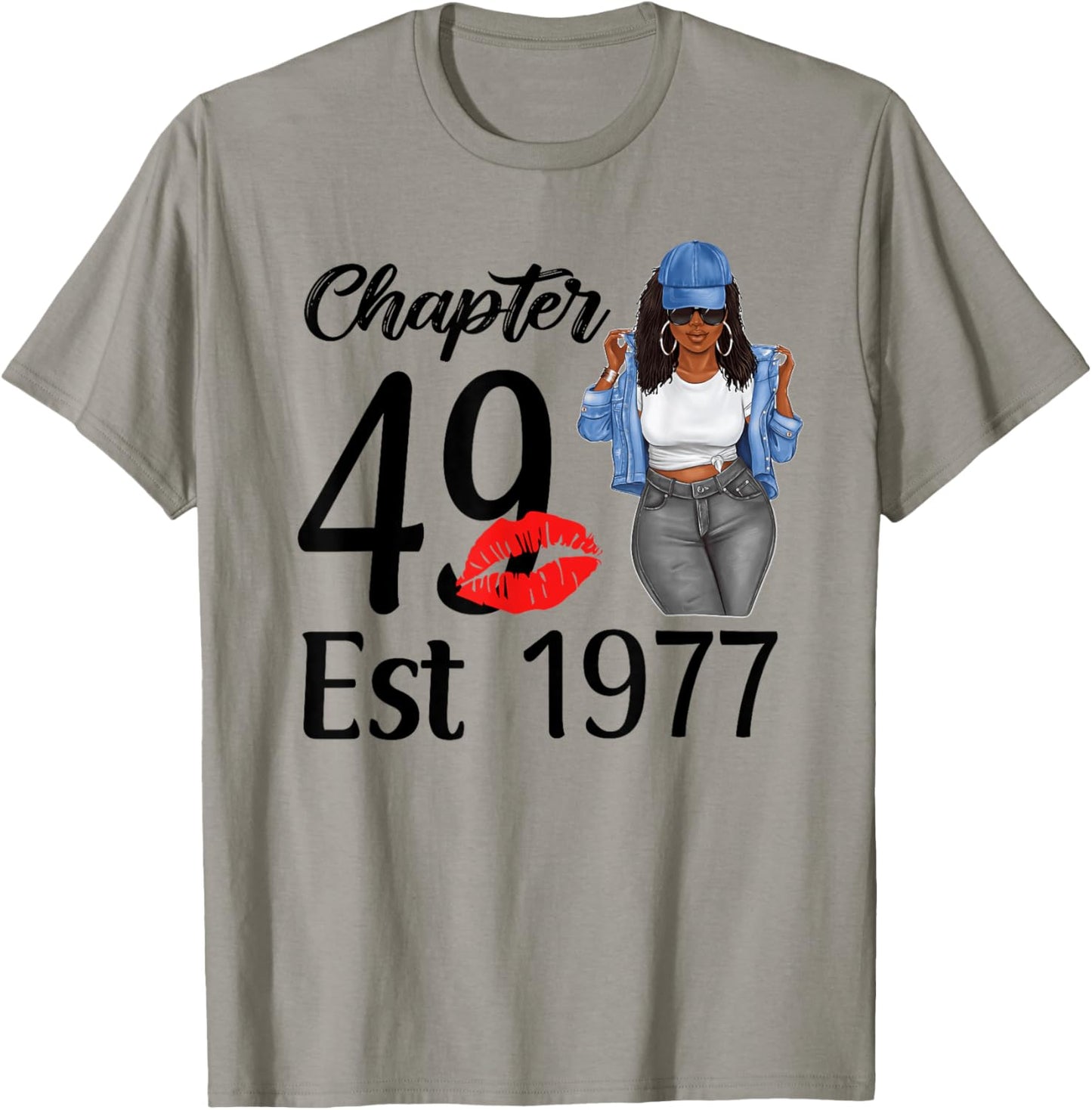 Chapter 49 Est 1977 Black Women 49th Birthday Party T-Shirt - T-Shirt | Sand