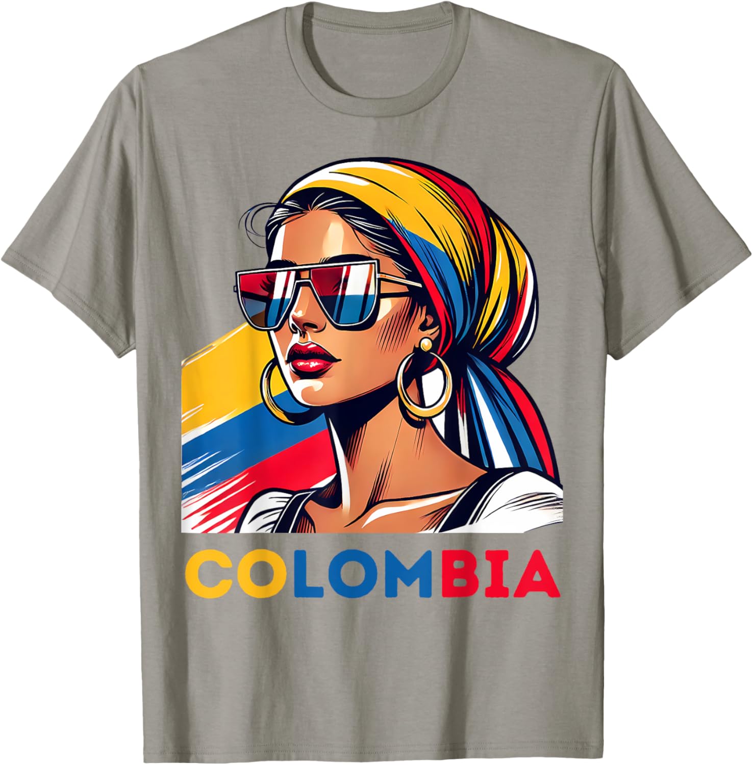 Colombians Souvenirs Products Woman Flag Roots Colombia T-Shirt - T-Shirt | Sand