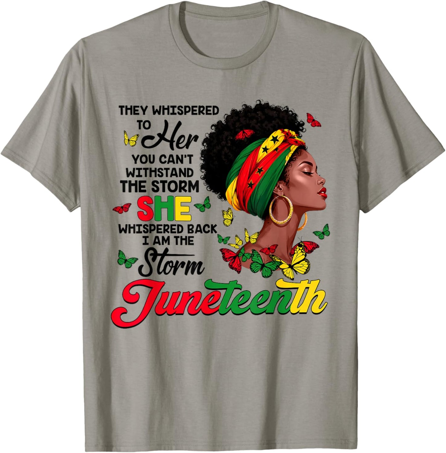 Juneteenth 1865 Storm African American Afro Black Women Girl T-Shirt - T-Shirt | Sand