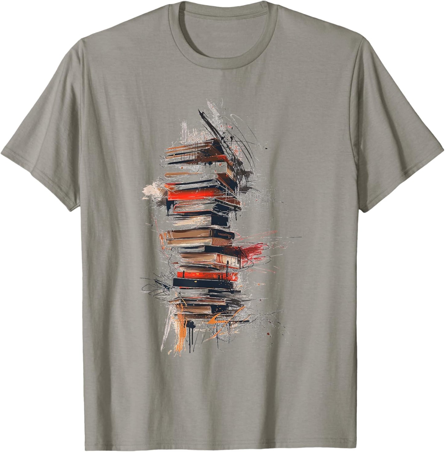 Books Abstract Graphic Drawing Art Painting Books T-Shirt - T-Shirt | Sand