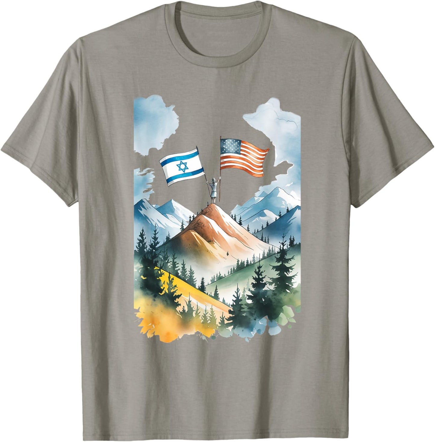 Flag of Israel and USA T-Shirt - T-Shirt | Sand