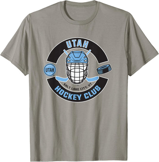 Utah Hockey Club Mask Gray Officially Licensed T-Shirt - T-Shirt | Sand