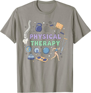 Physical Therapy PTA Retro Groovy PT Exercise DPT Therapist T-Shirt - T-Shirt | Sand