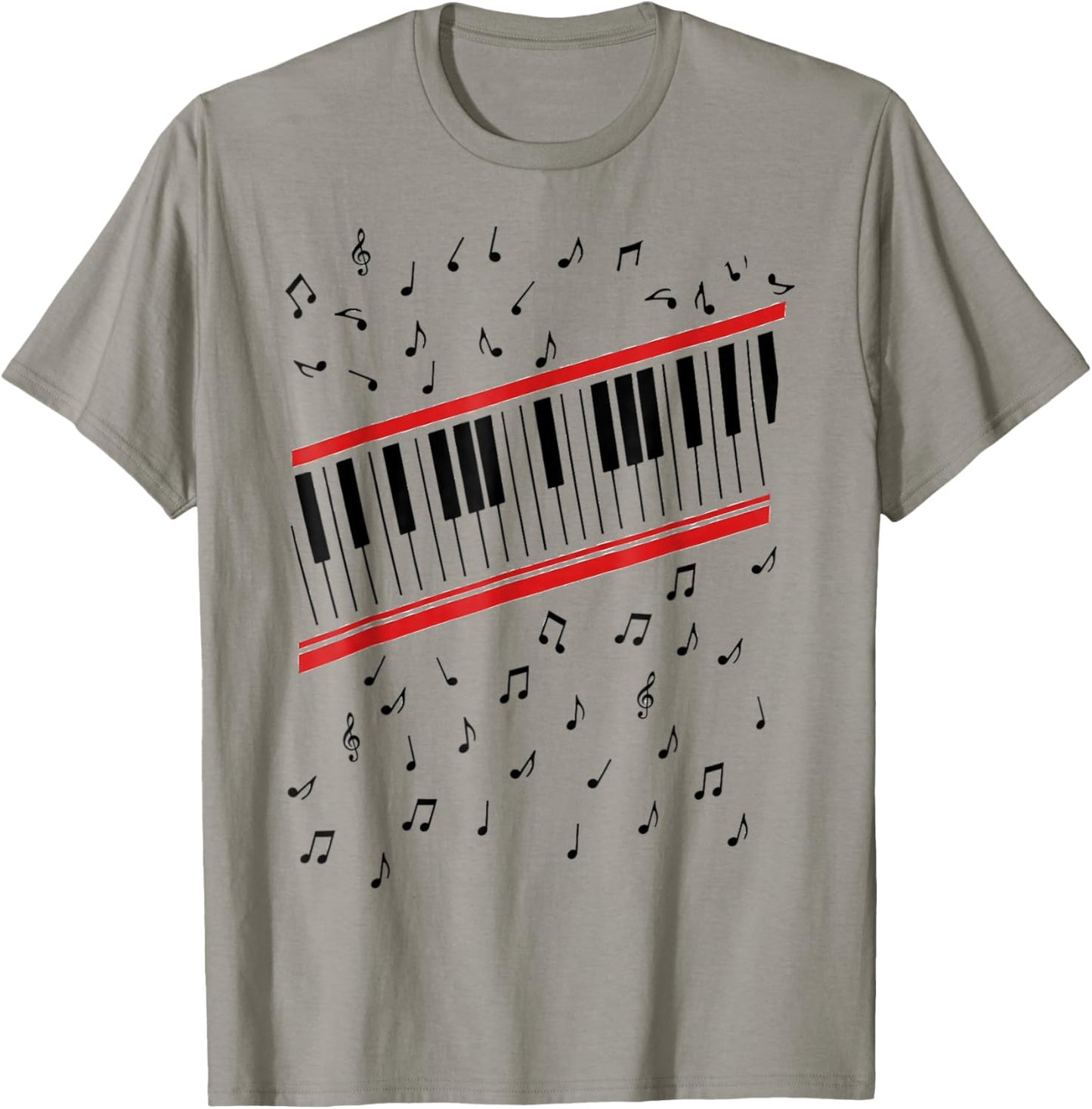 Retro Piano Keyboard Music Notes 80s Vibe T-Shirt - T-Shirt | Sand