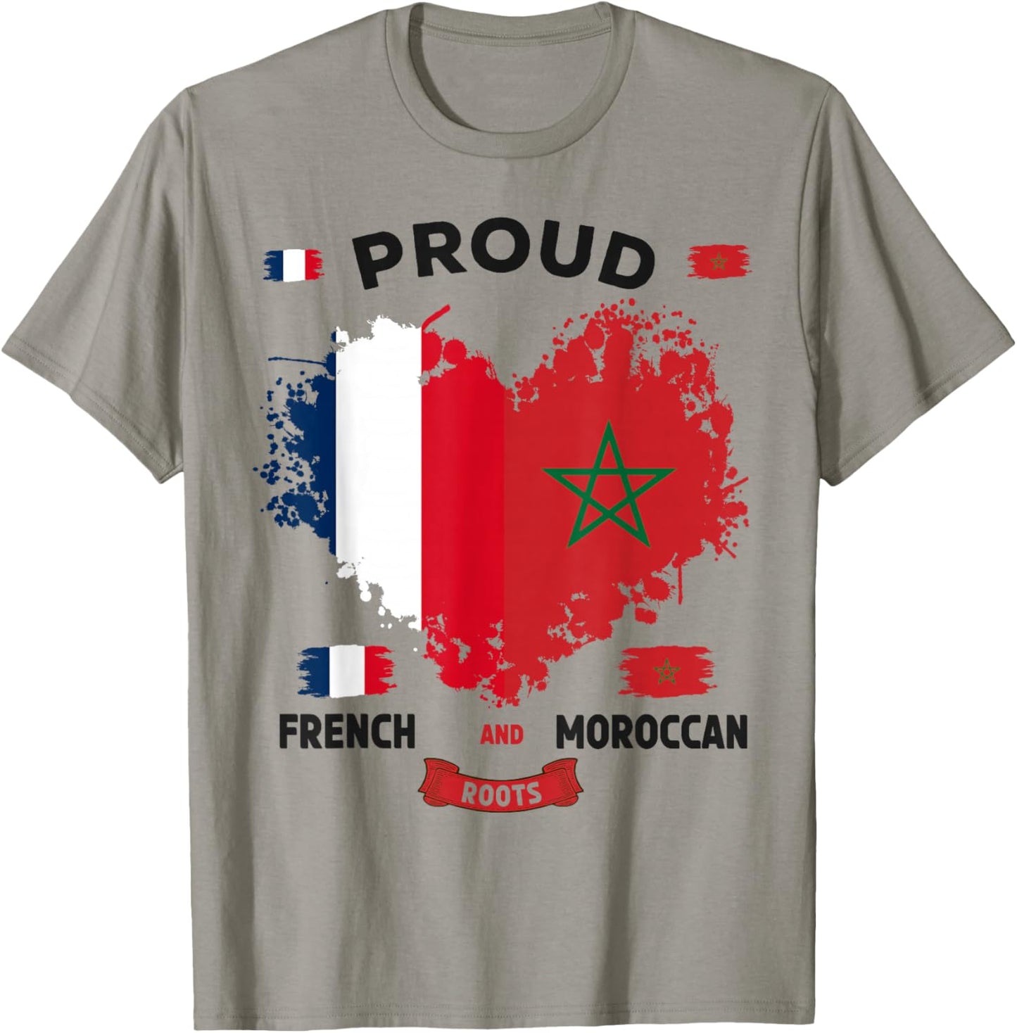 French Moroccan Flag Idea for Kids Morocco Culture Themed T-Shirt - T-Shirt | Sand