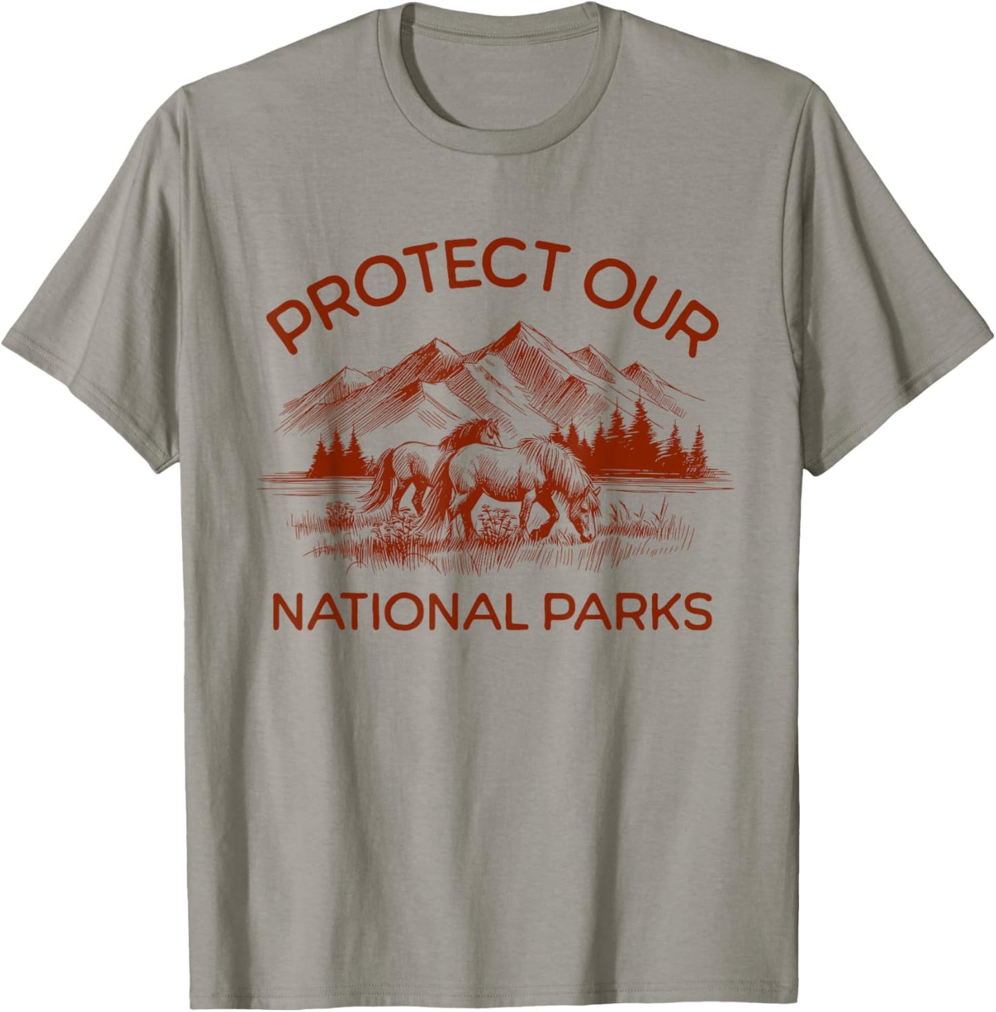 I Stand With The NPS Protect Our National Parks Horses T-Shirt - T-Shirt | Sand