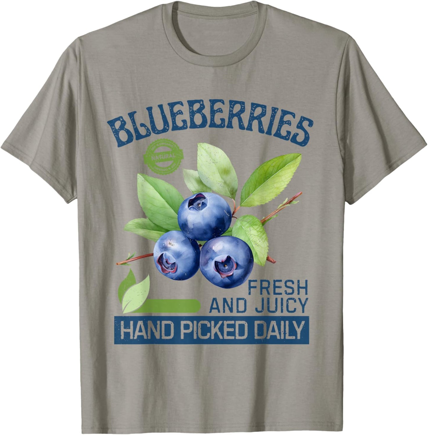 Blueberries Fresh and Juicy Organic Farm Design Vintage T-Shirt - T-Shirt | Sand