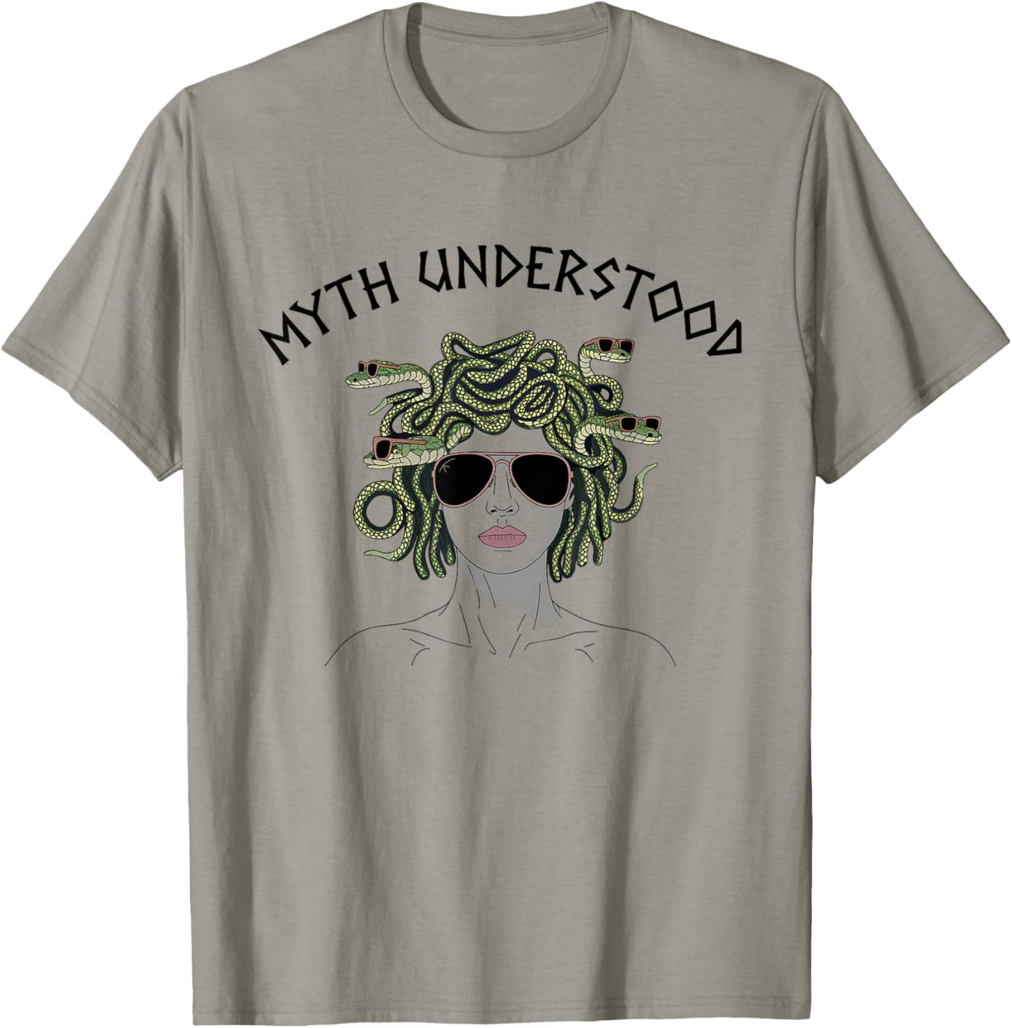 Medusa Myth Understood Pun Funny Greek Mythology T-Shirt - T-Shirt | Sand