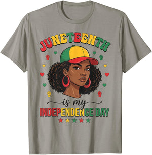 Juneteenth 1865 Freedom Day Black Women Girl African Afro T-Shirt - T-Shirt | Sand