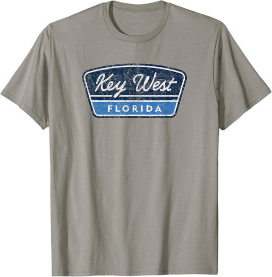 Vintage Key West Florida Souvenir Retro Throwback Script T-Shirt - T-Shirt | Sand