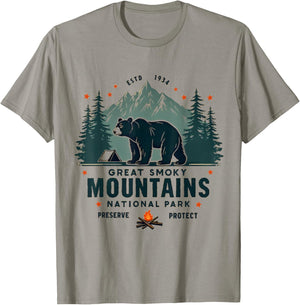 Great Park Smoky Mountains Bear Hiking Adventure T-Shirt - T-Shirt | Sand