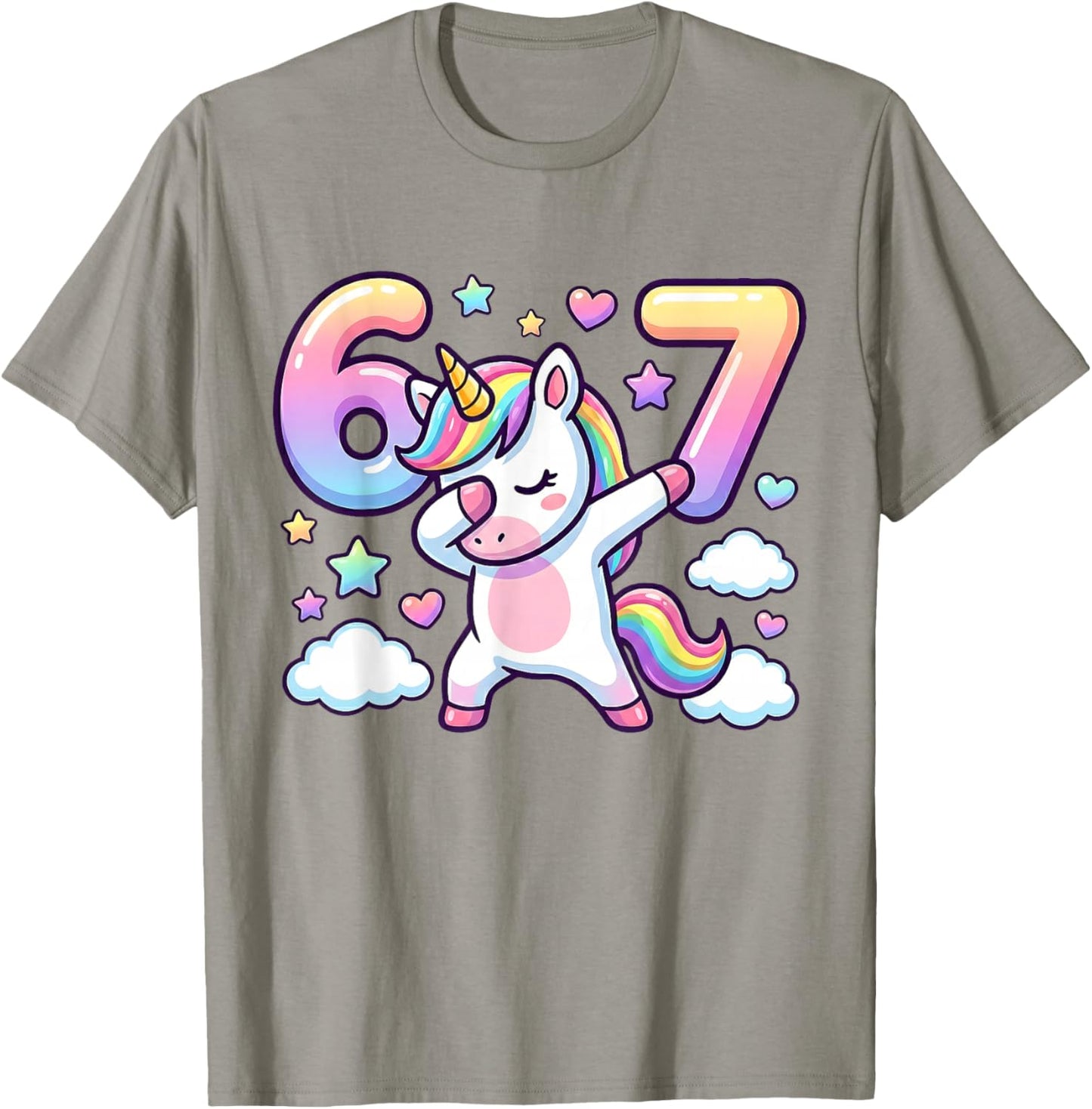 67 Unicorn for Girls Six Seven Meme Brainrot Funny Kids Boys T-Shirt - T-Shirt | Sand