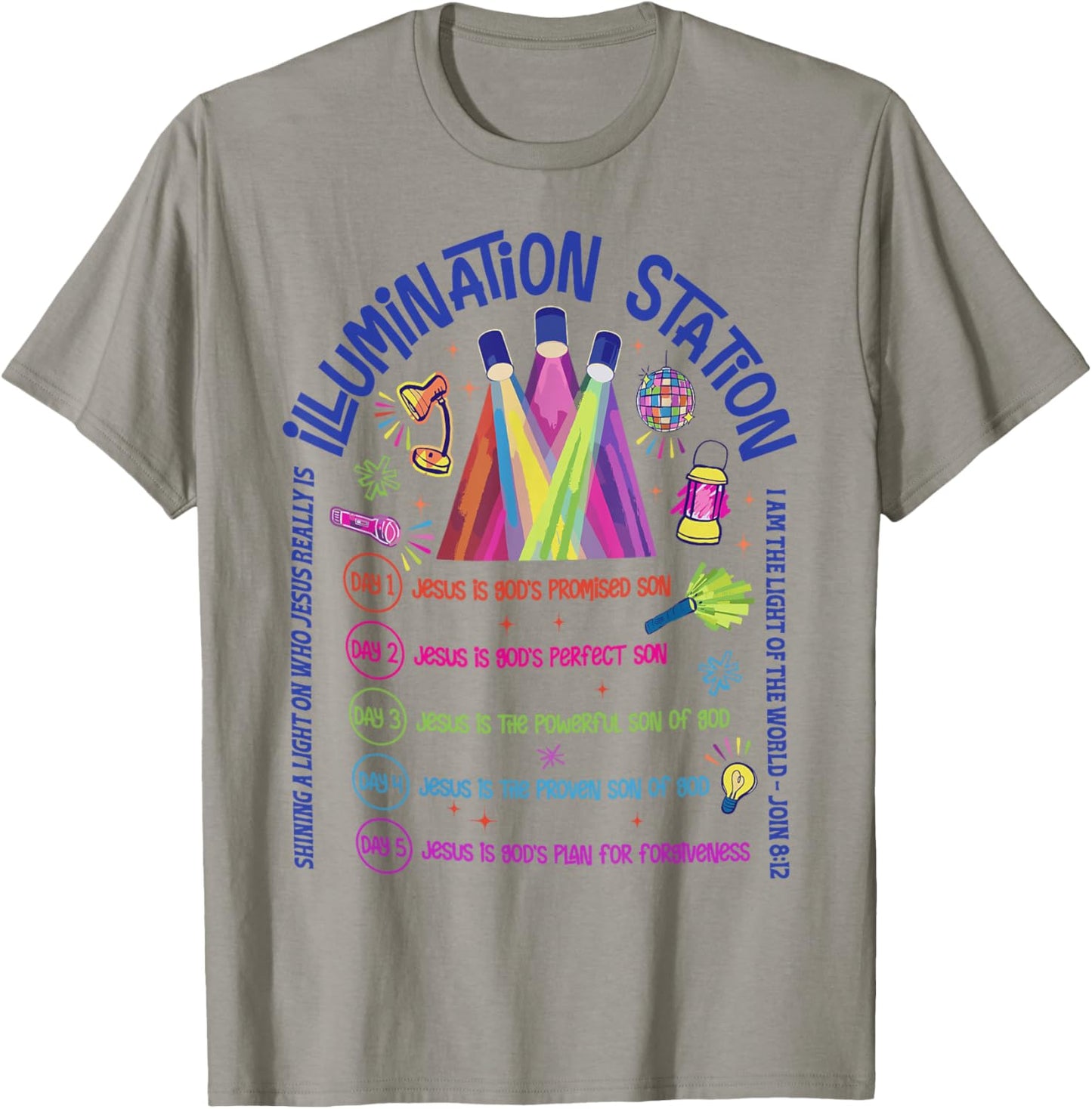 Illumination Station VBS 2026 Bible Jesus Christian Lights T-Shirt - T-Shirt | Sand