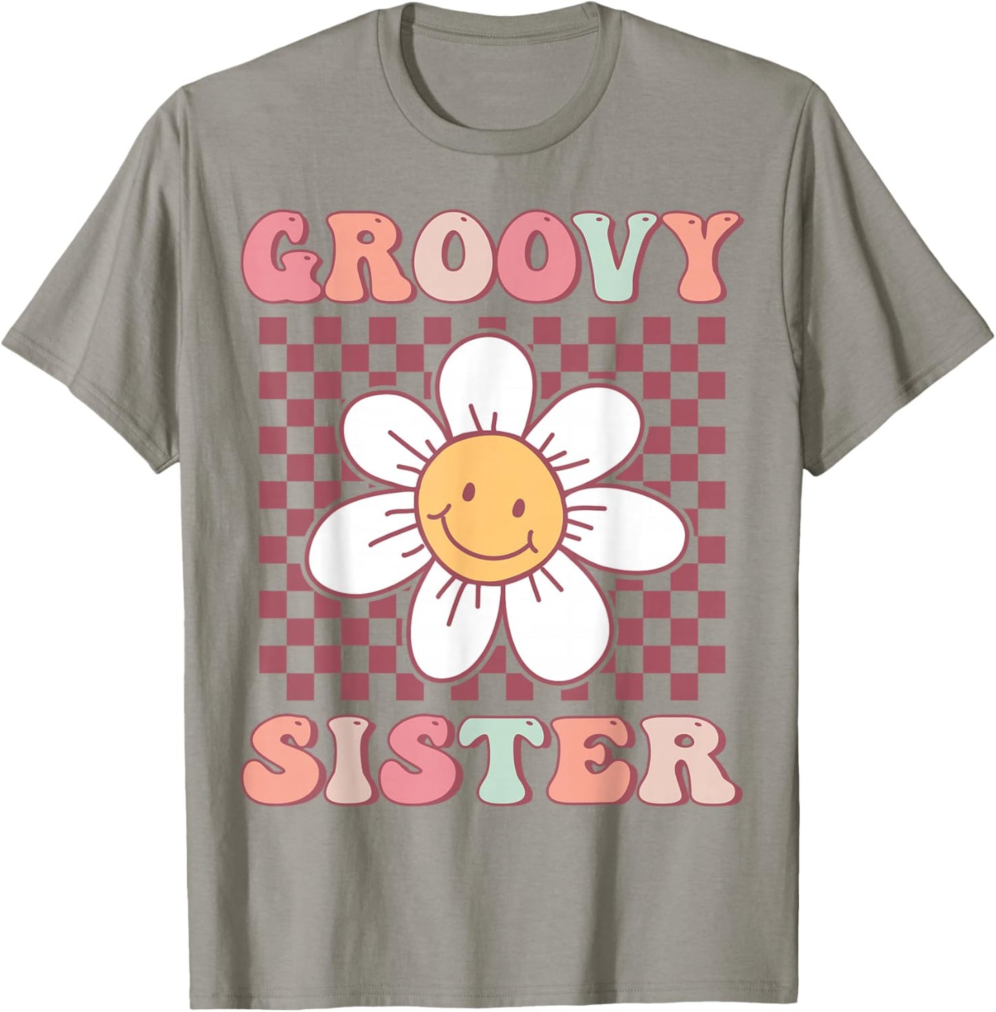 Groovy Sister Matching Family Birthday Party Daisy Flower T-Shirt - T-Shirt | Sand