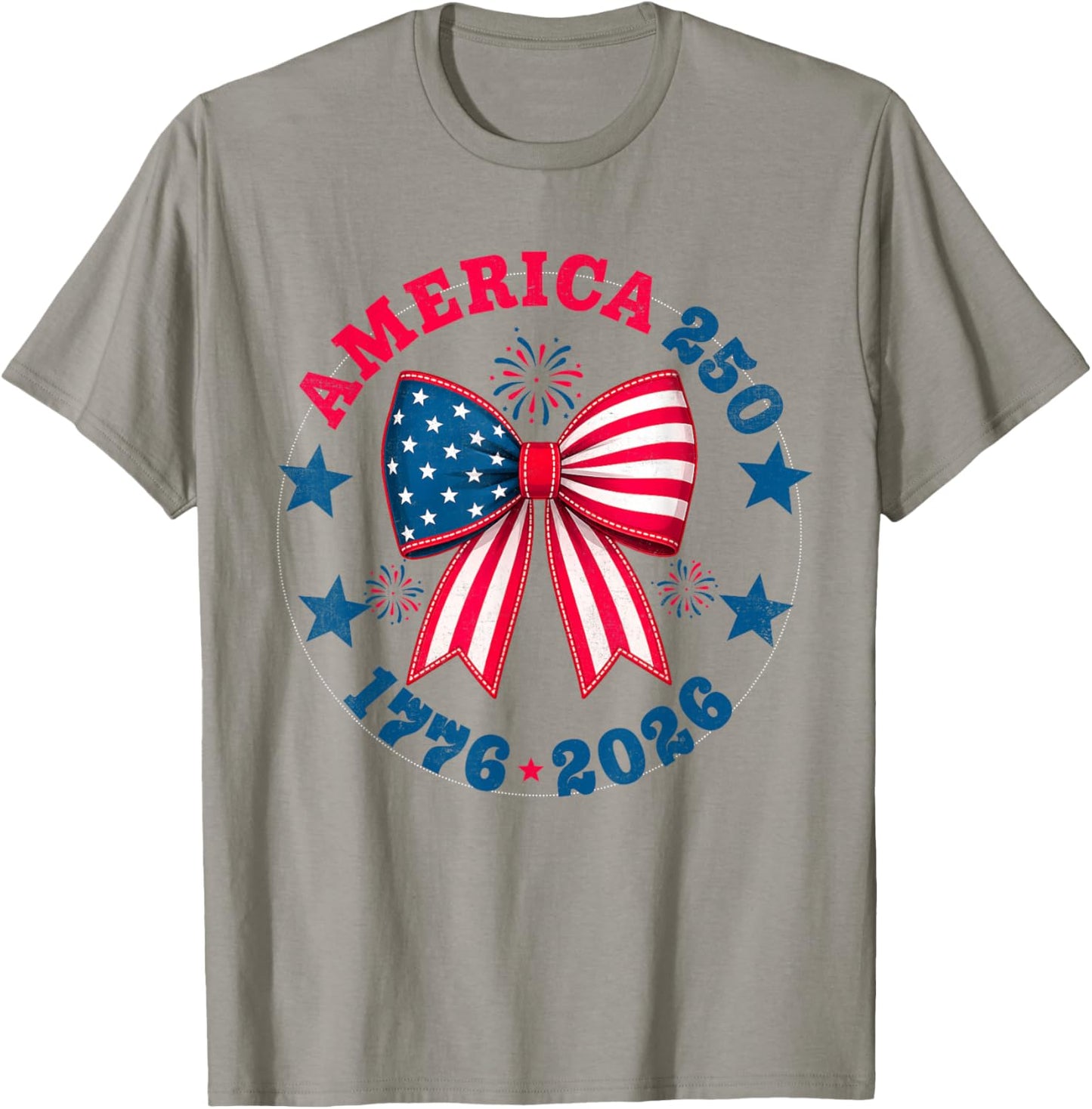 250 Anniversary Cute Coquette Bow American Flag 250th Girls T-Shirt - T-Shirt | Sand