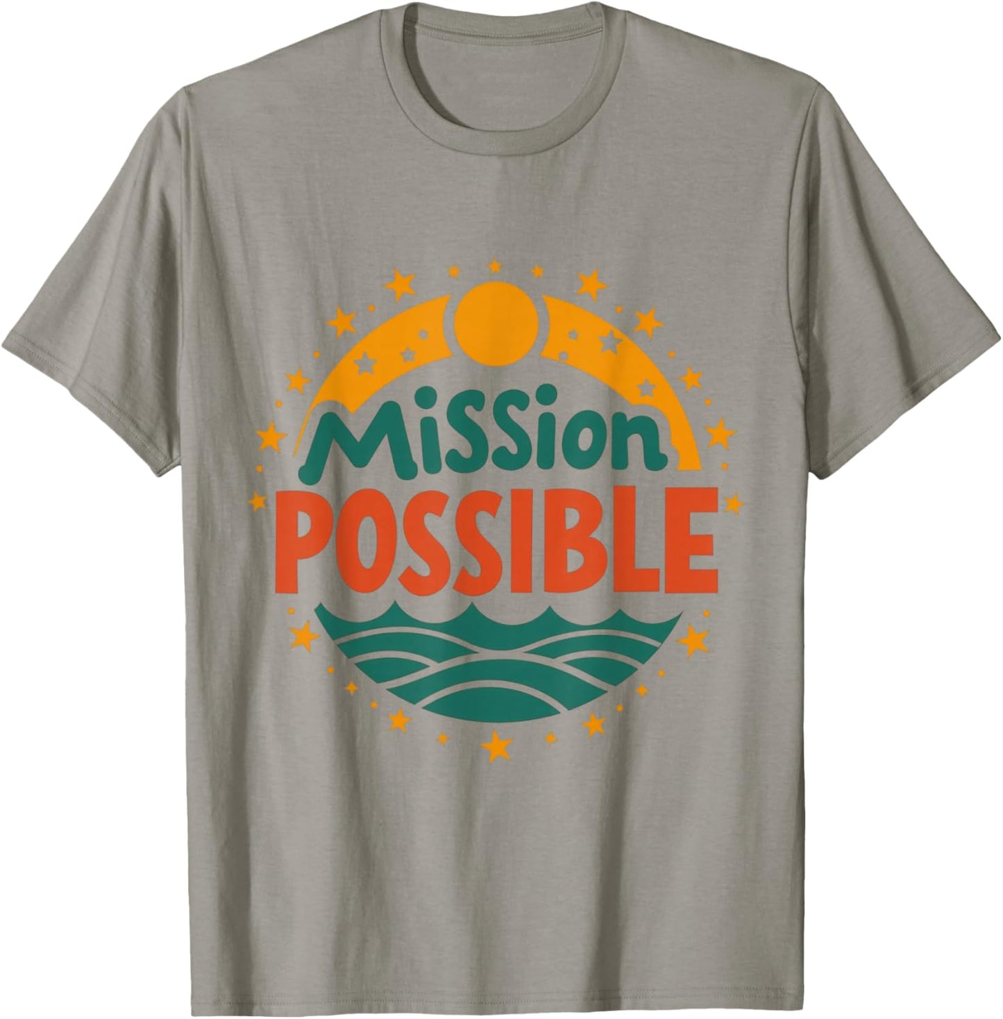 Mission Possible Motivational Inspirational School T-Shirt - T-Shirt | Sand