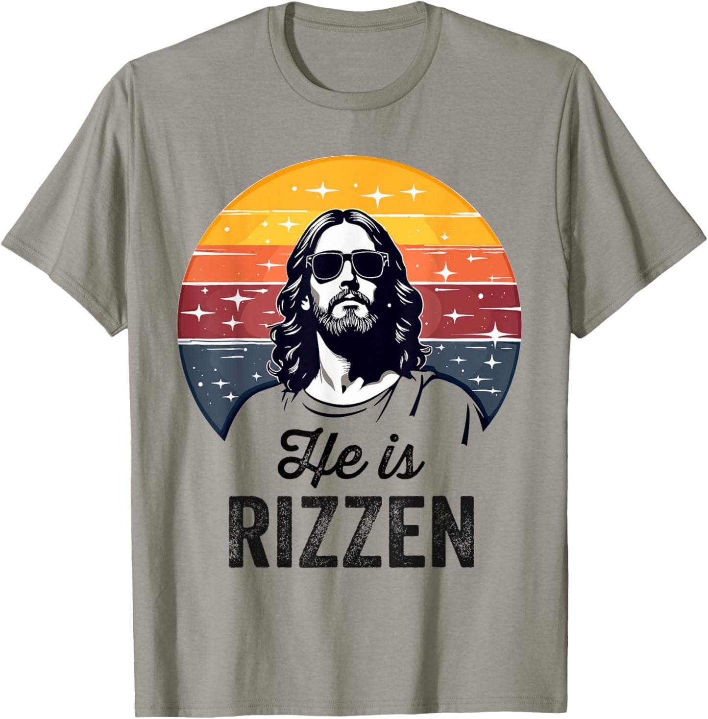 He Is Rizzen - Funny Jesus Meme Rizz Christian Easter T-Shirt - T-Shirt | Sand