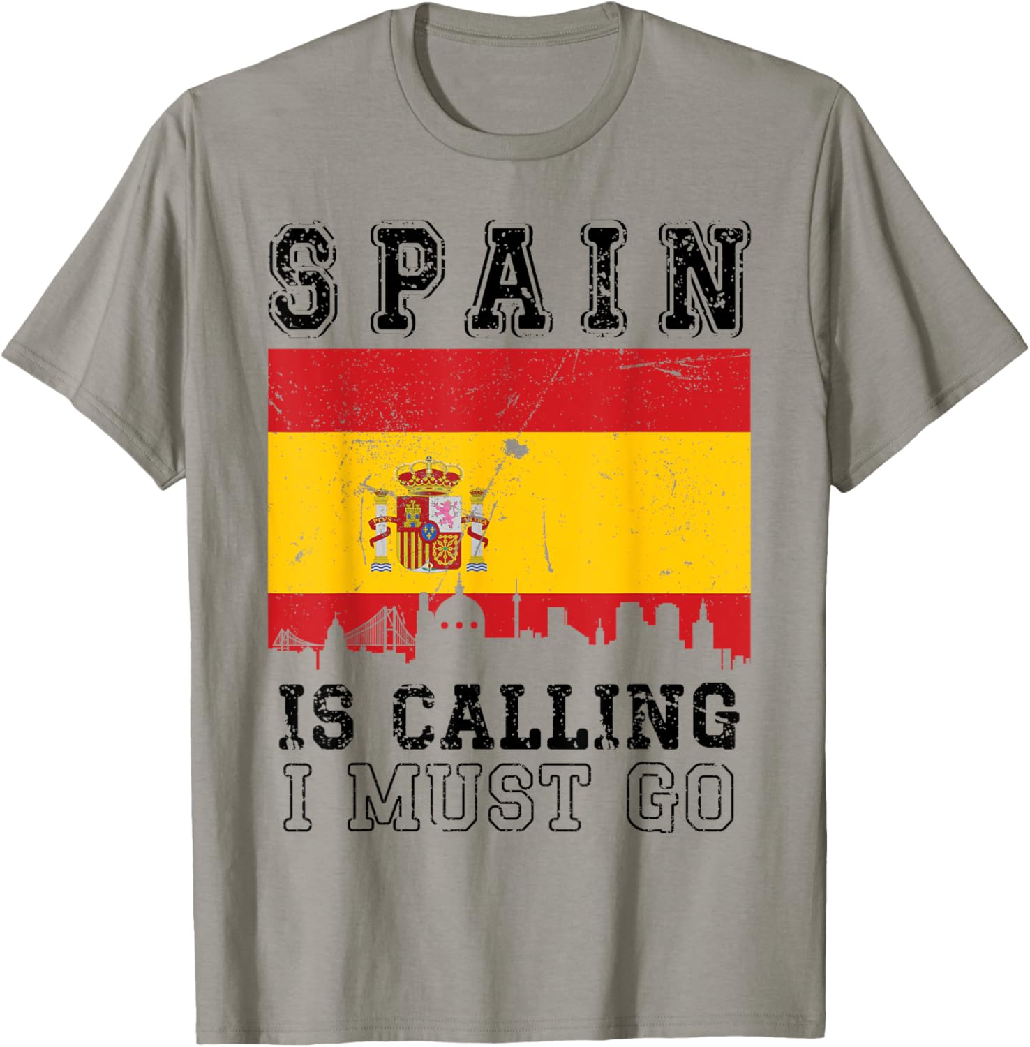 Spain Is Calling And I Must Go Anniversary I Love Spain Trip T-Shirt - T-Shirt | Sand