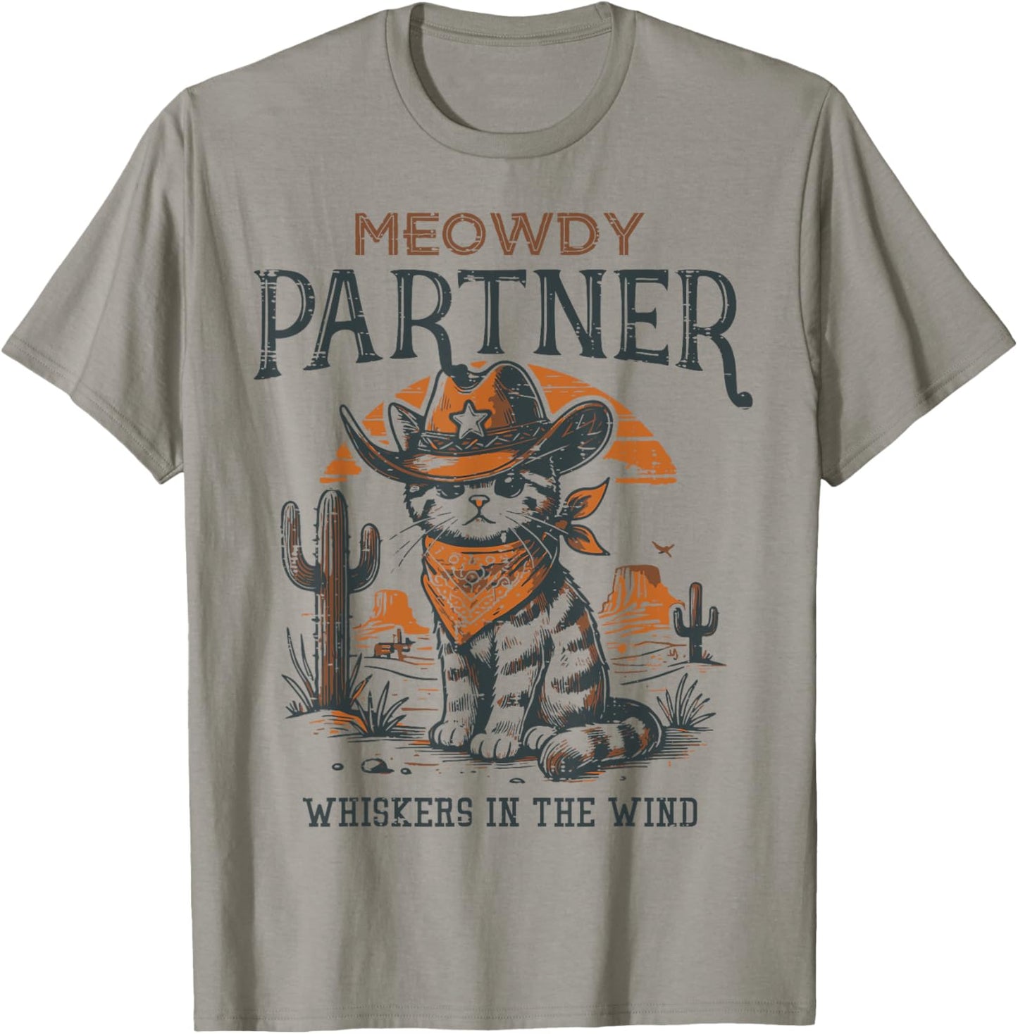 Cowboy Cat Meowdy Partner Vintage Howdy Kitten Women Men Kid T-Shirt - T-Shirt | Sand