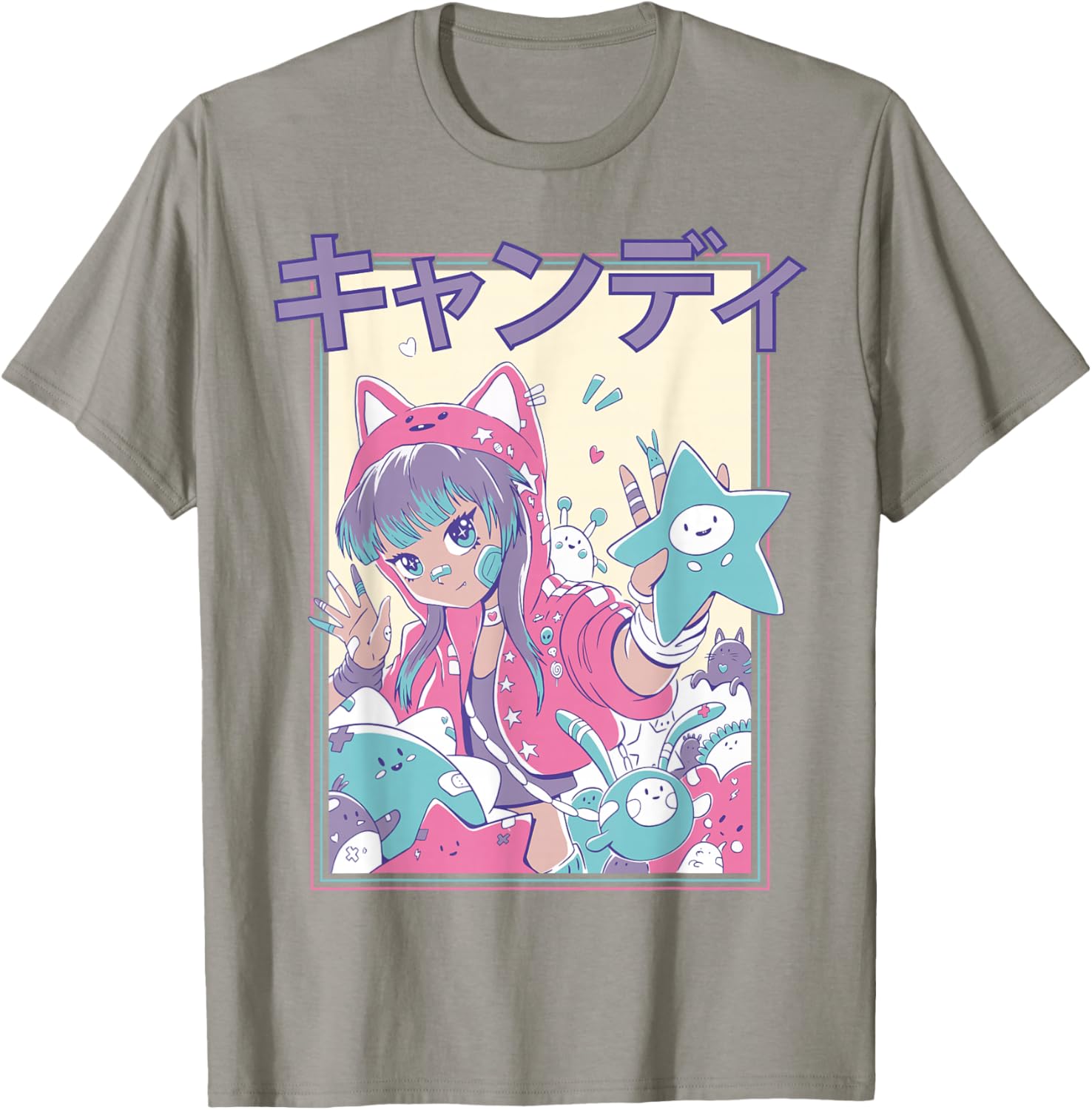 Candycore Girl Cute Pink Pastel Kawaii Anime Aesthetic #8 T-Shirt - T-Shirt | Sand