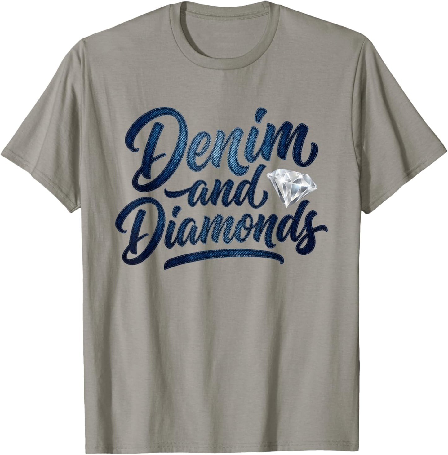 Denim and Diamonds Blue Denim Jeans Outfit Women Girls T-Shirt - T-Shirt | Sand