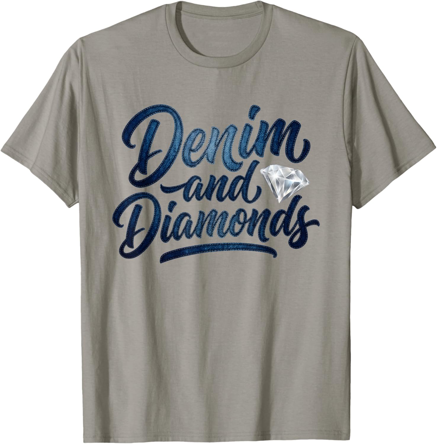 Denim and Diamonds Blue Denim Jeans Outfit Women Girls T-Shirt - T-Shirt | Sand
