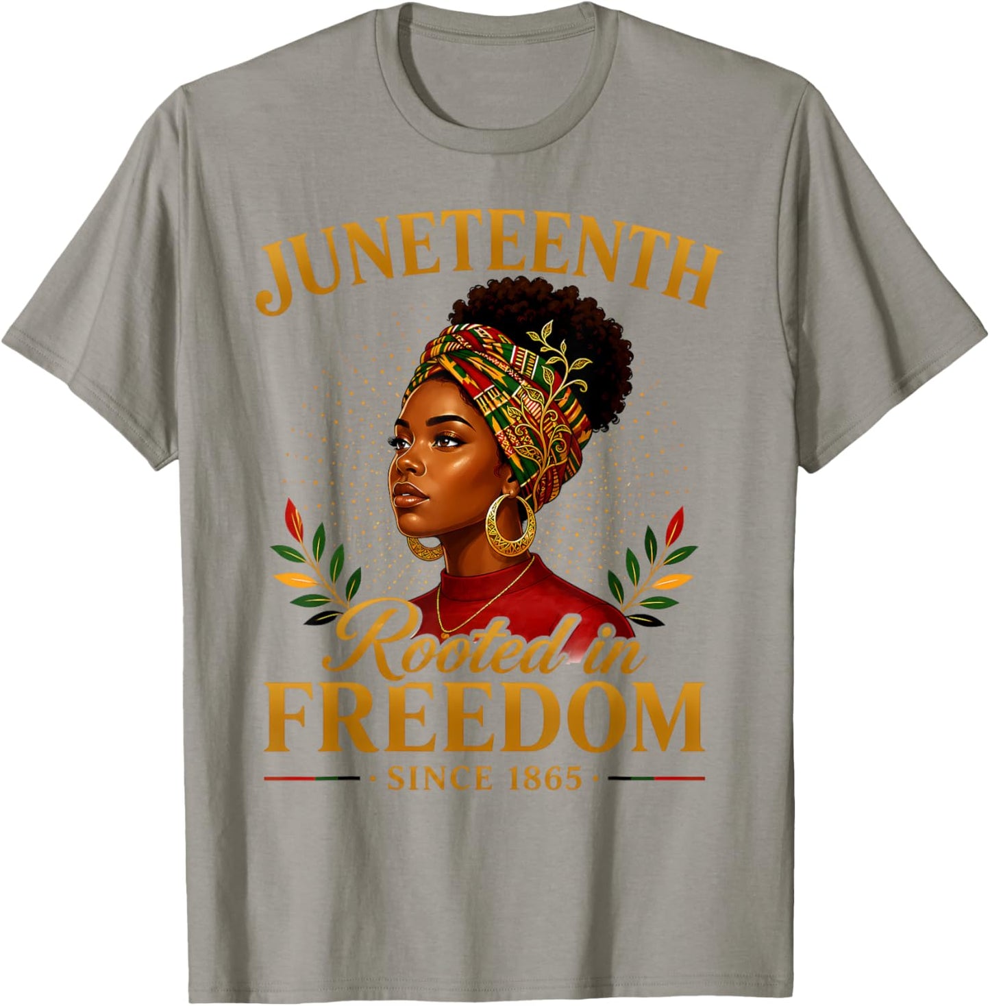 Juneteenth Rooted in Freedom Since 1865 Black Women Afro T-Shirt - T-Shirt | Sand