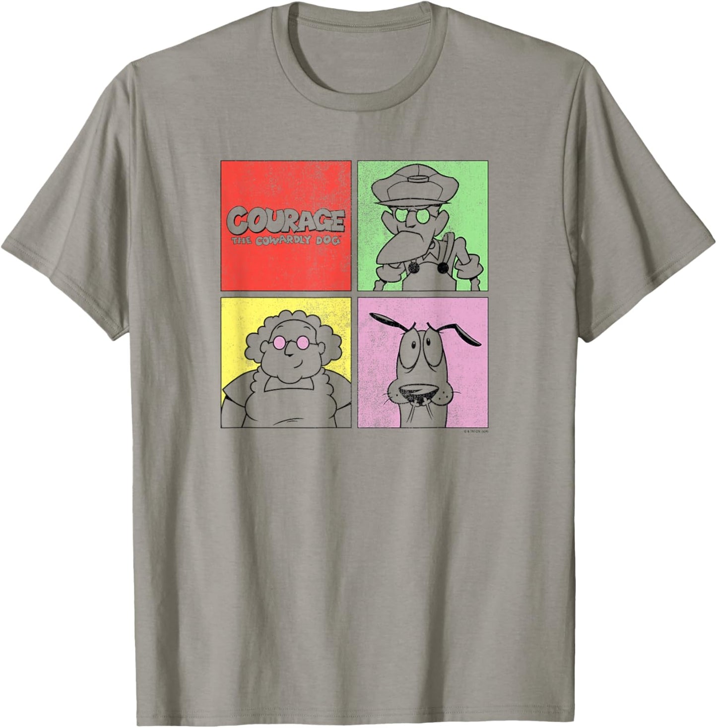 Courage The Cowardly Dog Family Pop Art Cartoon T-Shirt - T-Shirt | Sand
