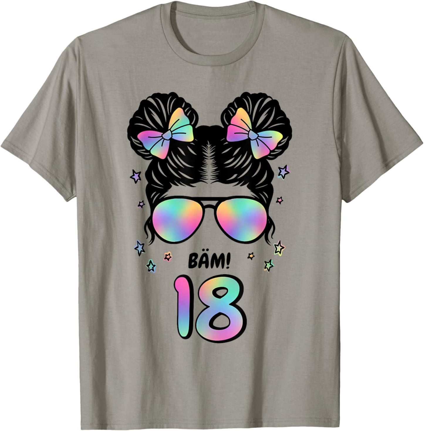18th Birthday Girl Messy Bun Bäm! 18 T-Shirt - T-Shirt | Sand