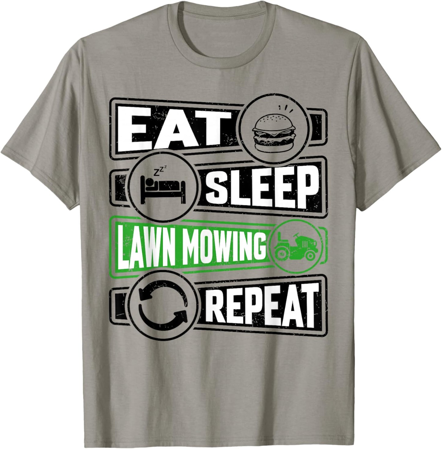 Eat Sleep Lawn Mowing Repeat T-Shirt - T-Shirt | Sand