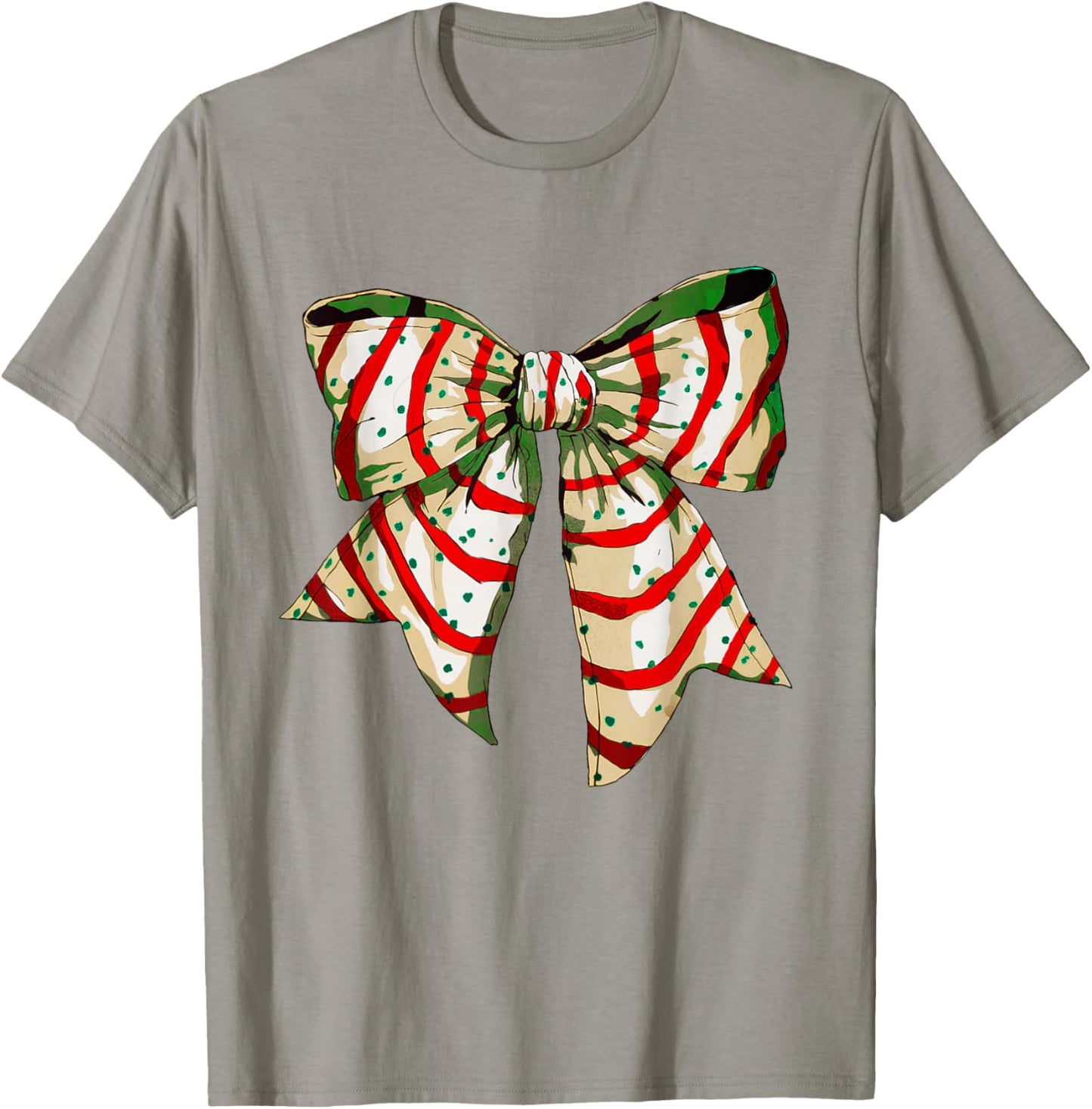 Funny Christmas Outfit Women Kids Christmas Coquette Bow Tree Cakes Xmas Pajamas Women Girl T-Shirt - T-Shirt | Sand