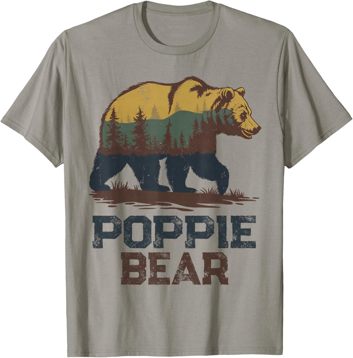 Poppie Bear Father's Day Vintage Birthday Christmas Poppie T-Shirt - T-Shirt | Sand
