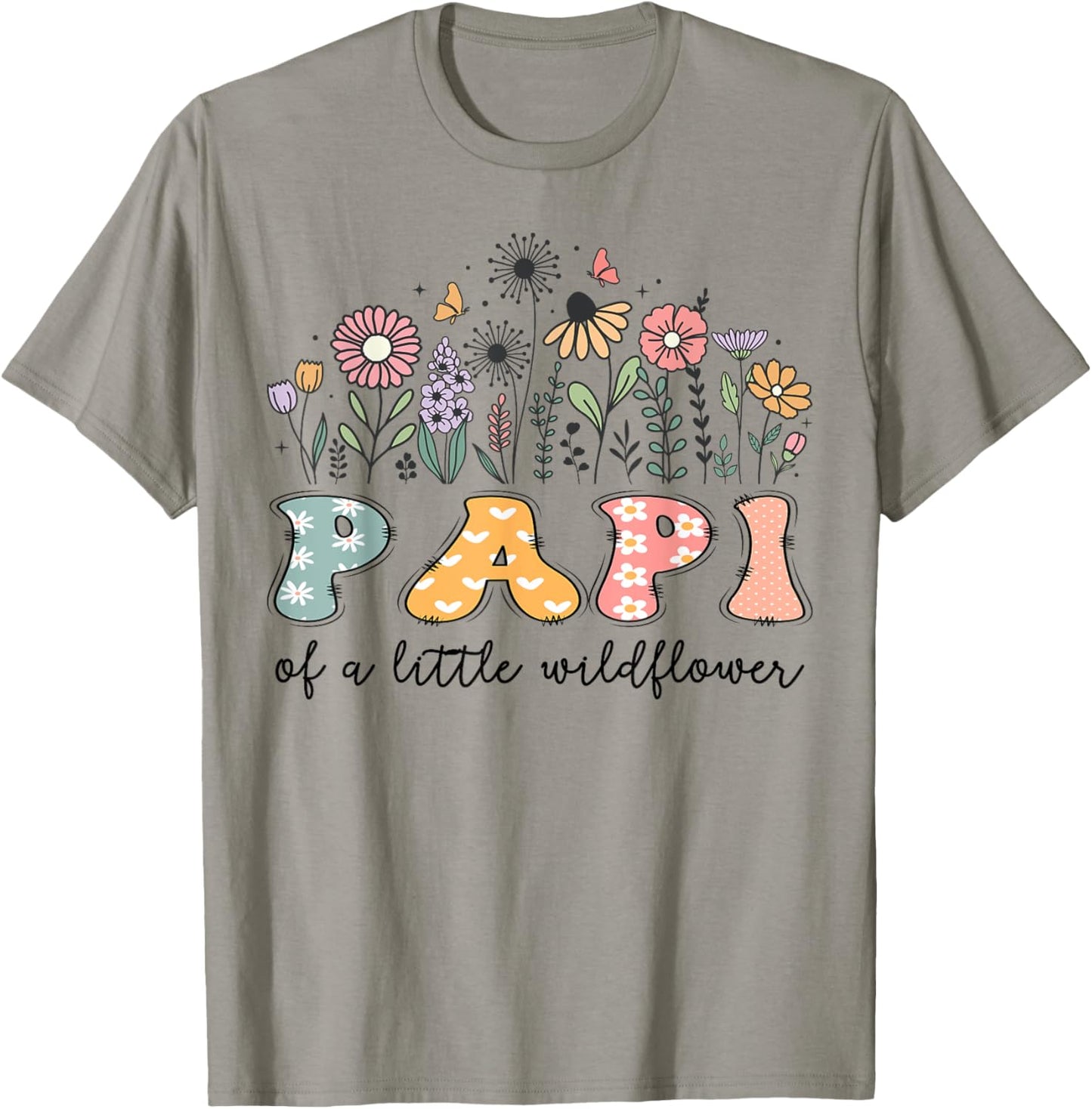 Papi Of The Little Wildflower Baby Birthday Party T-Shirt - T-Shirt | Sand