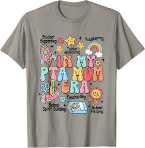 Retro In My PTA Mom Era Parent Organization Team Teacher T-Shirt - T-Shirt | Sand