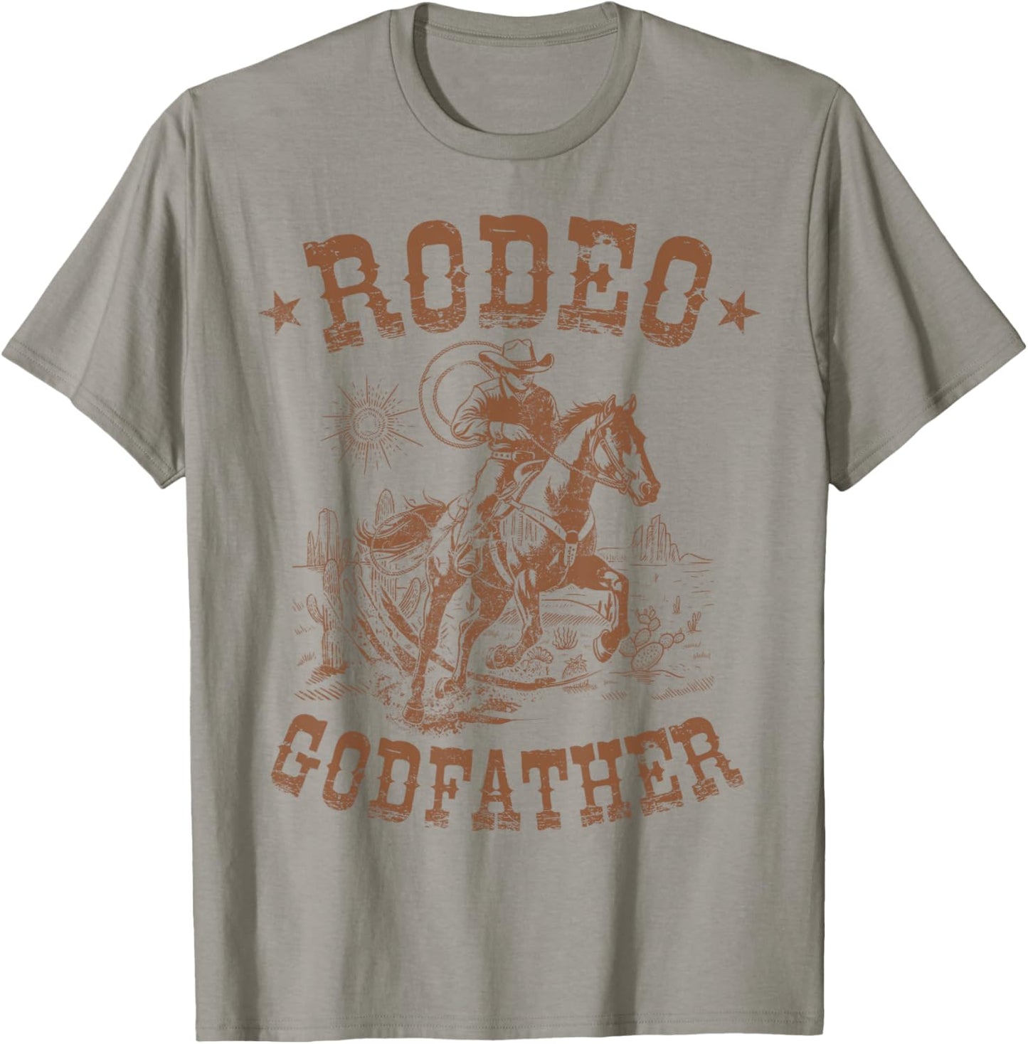 Rodeo Godfather Western Cowboy Family Matching Father's Day T-Shirt - T-Shirt | Sand