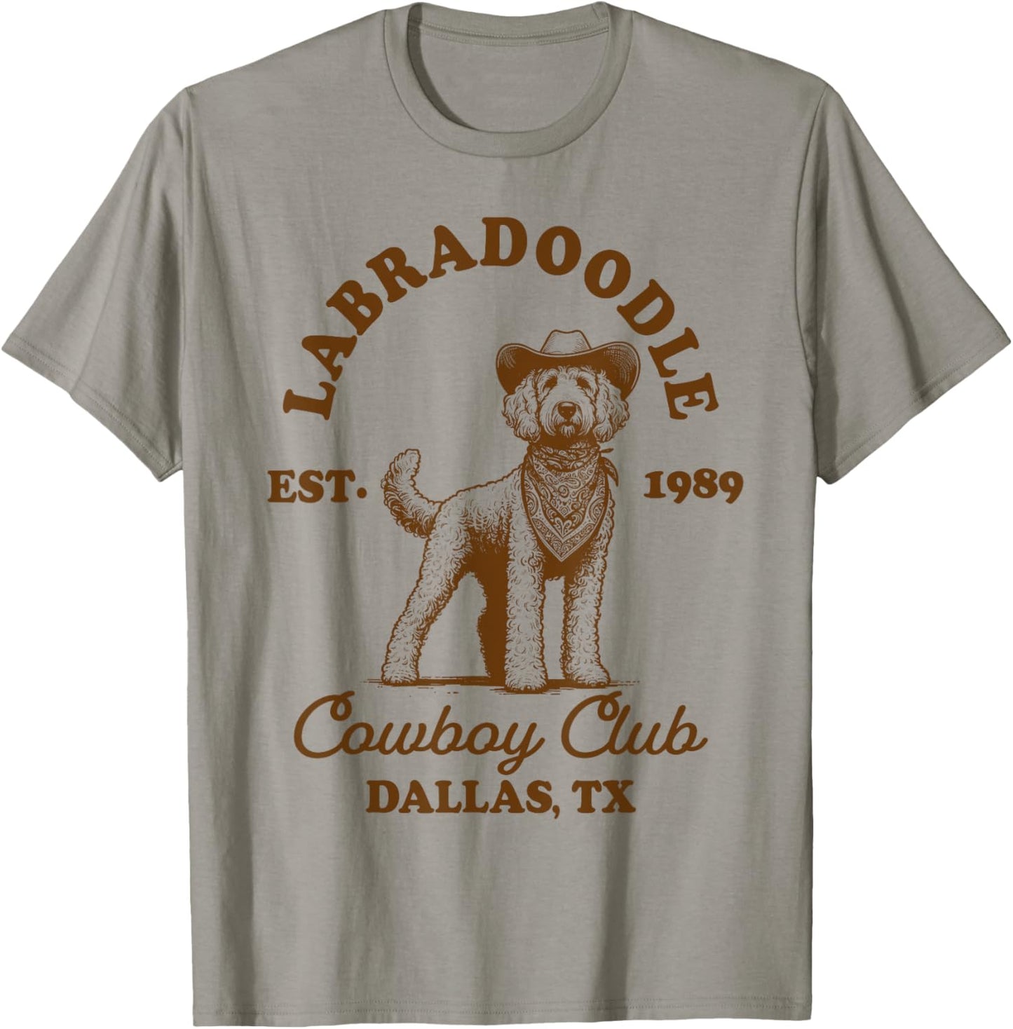 Labradoodle Mom Western Howdy Labradoodle Cowboys Club T-Shirt - T-Shirt | Sand